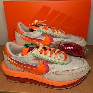Nike LD WAFFLE x sacai x CLOT Net Orange Blaze
